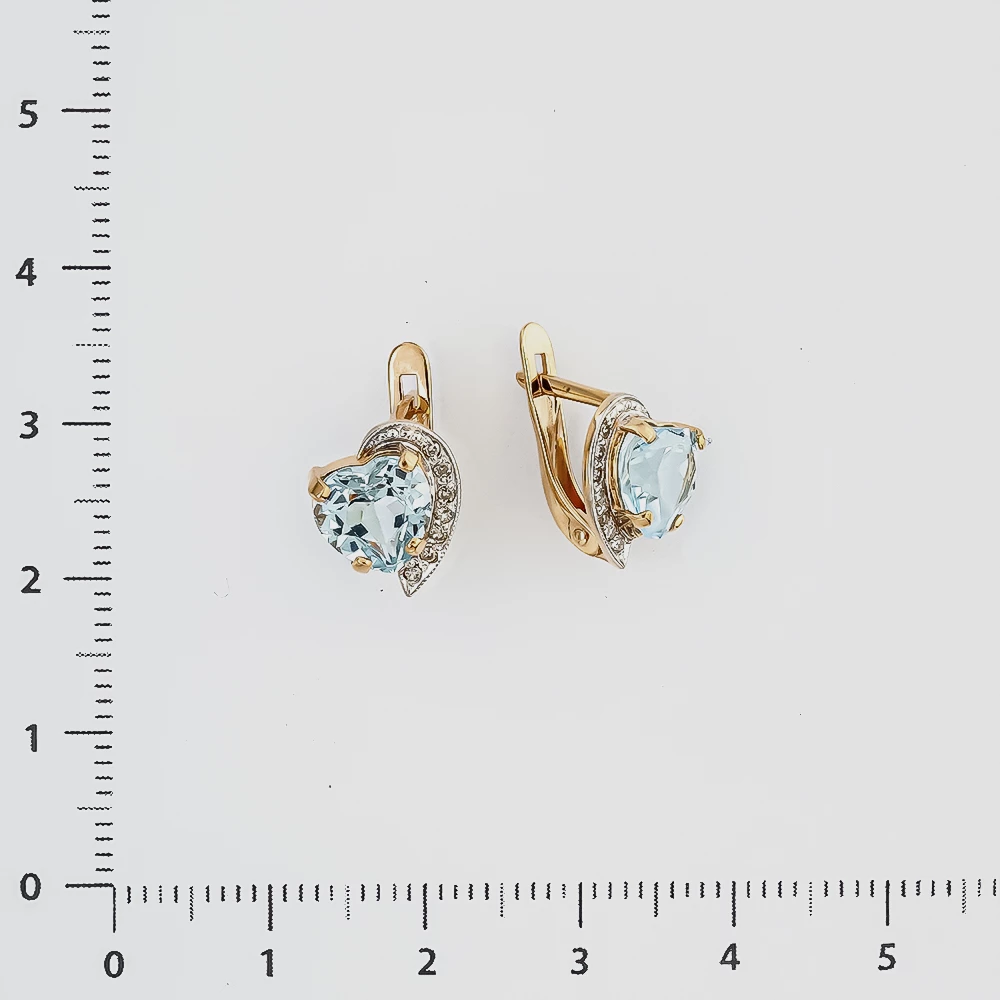 Серьги с топазом из красного золота 585 пробы