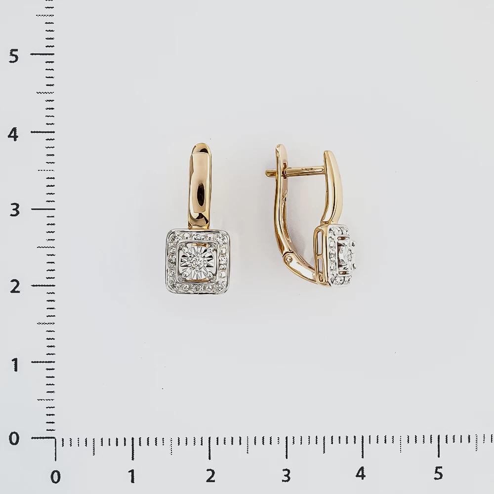 Серьги с бриллиантом из красного золота 585 пробы