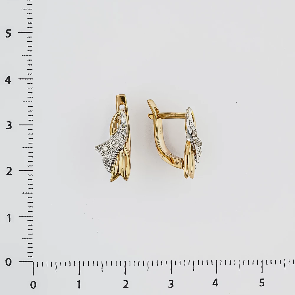 Серьги с бриллиантом из красного золота 585 пробы