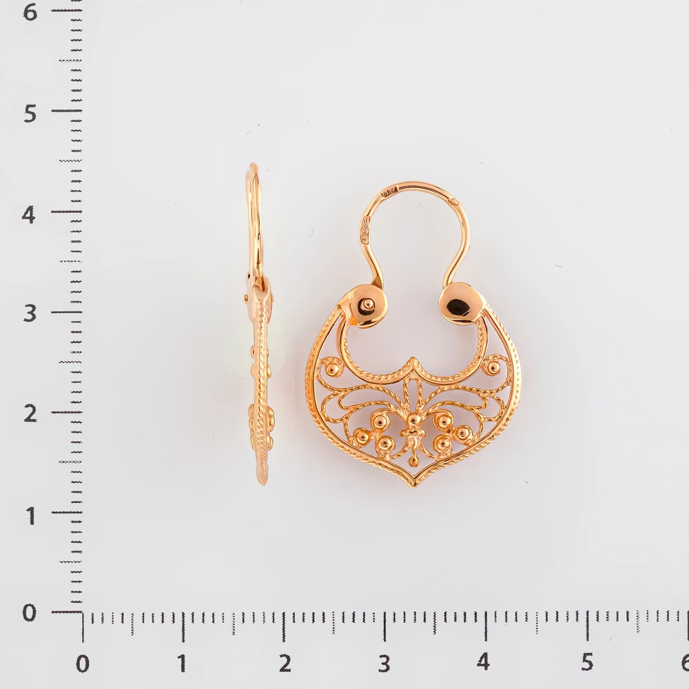 Серьги из красного золота 583 пробы