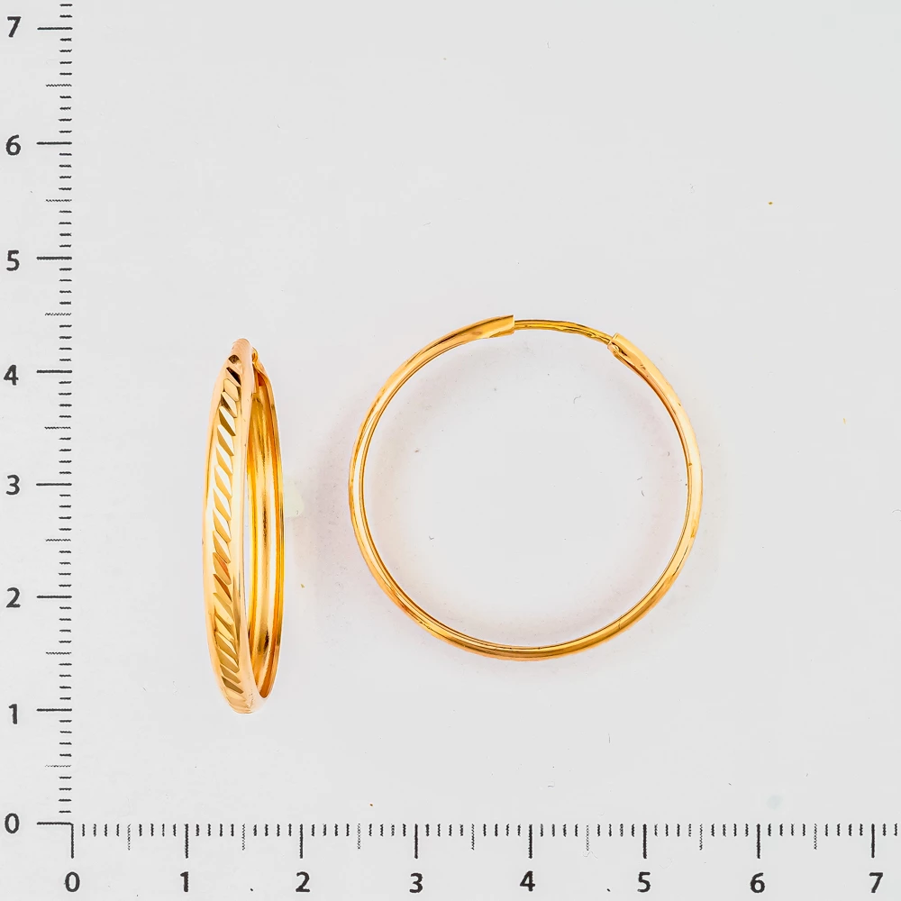 Серьги конго из красного золота 585 пробы