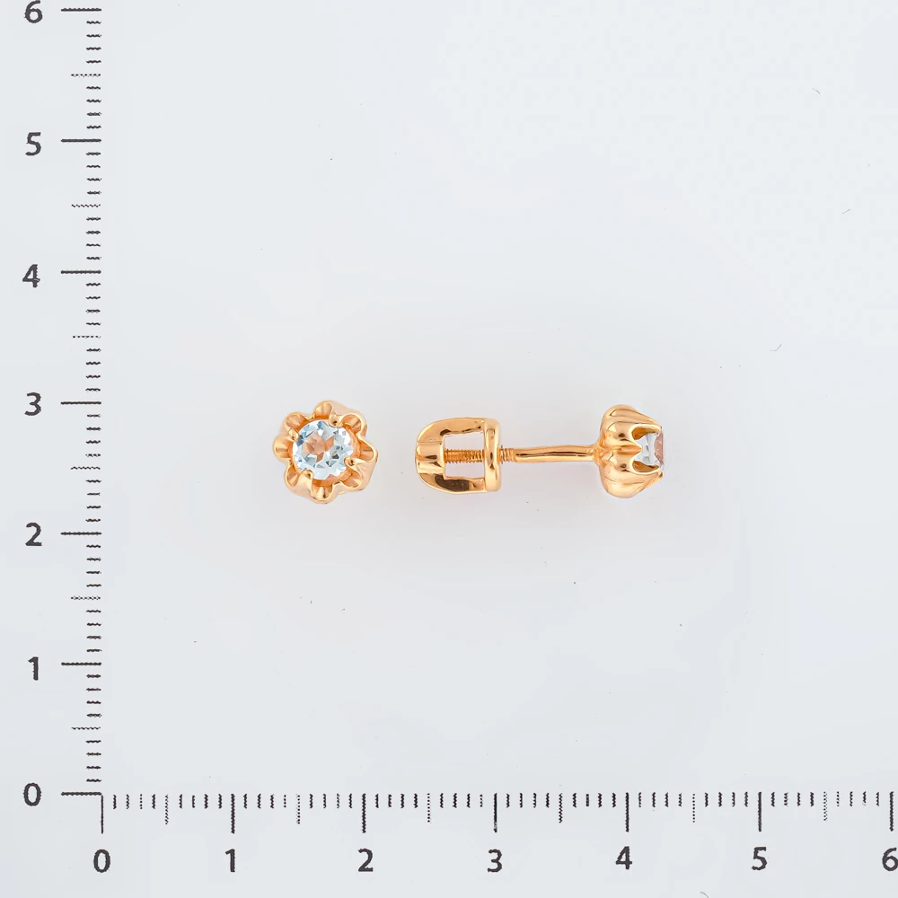 Серьги с топазом из красного золота 585 пробы