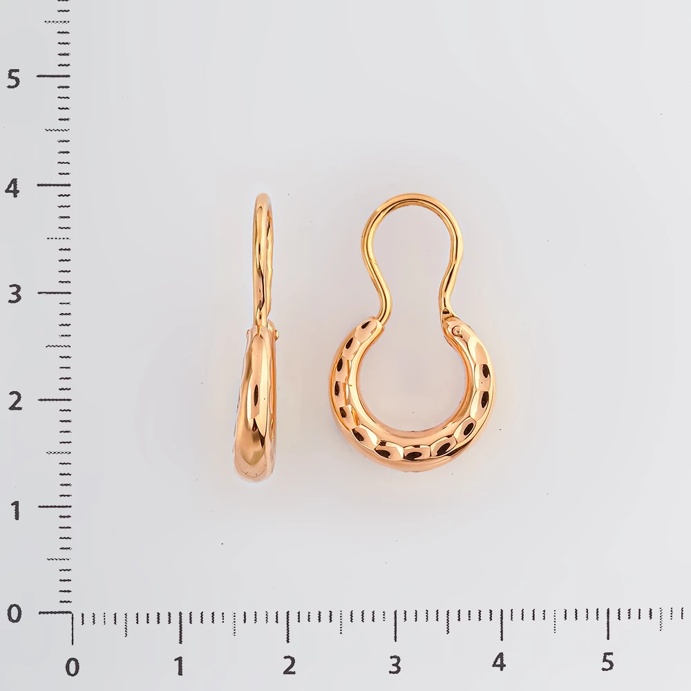 Серьги конго из красного золота 585 пробы