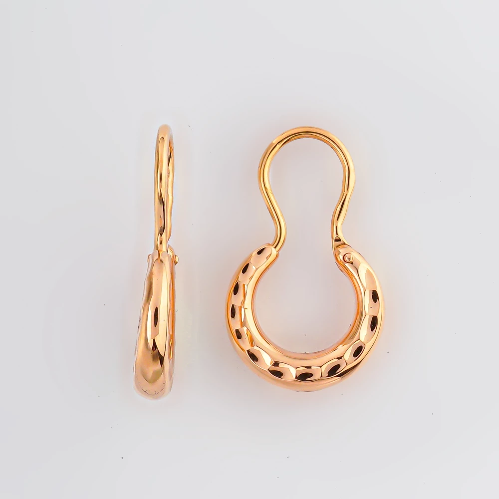 Серьги конго из красного золота 585 пробы