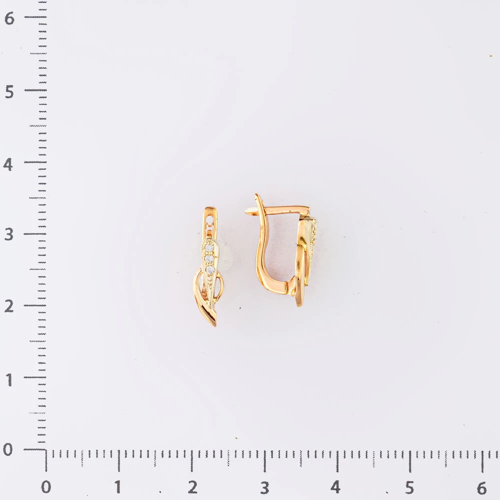 Серьги с бриллиантом из красного золота 585 пробы