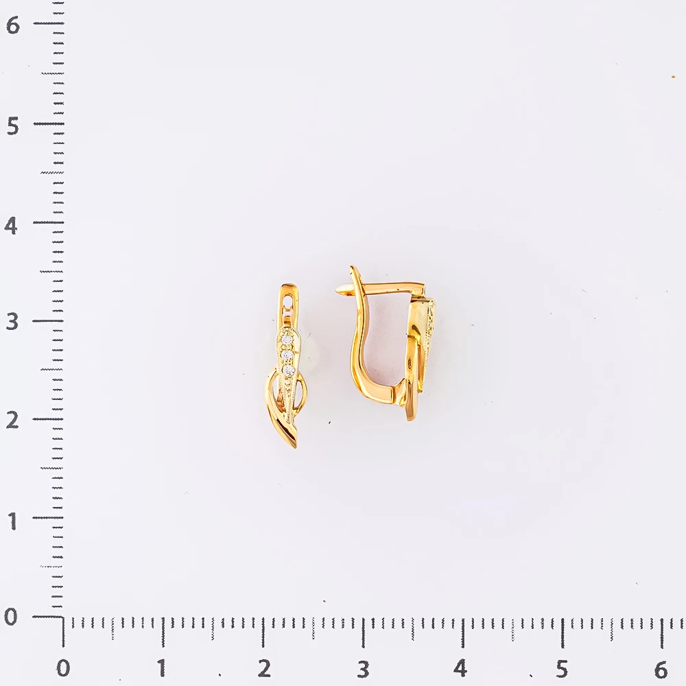 Серьги с бриллиантом из красного золота 585 пробы