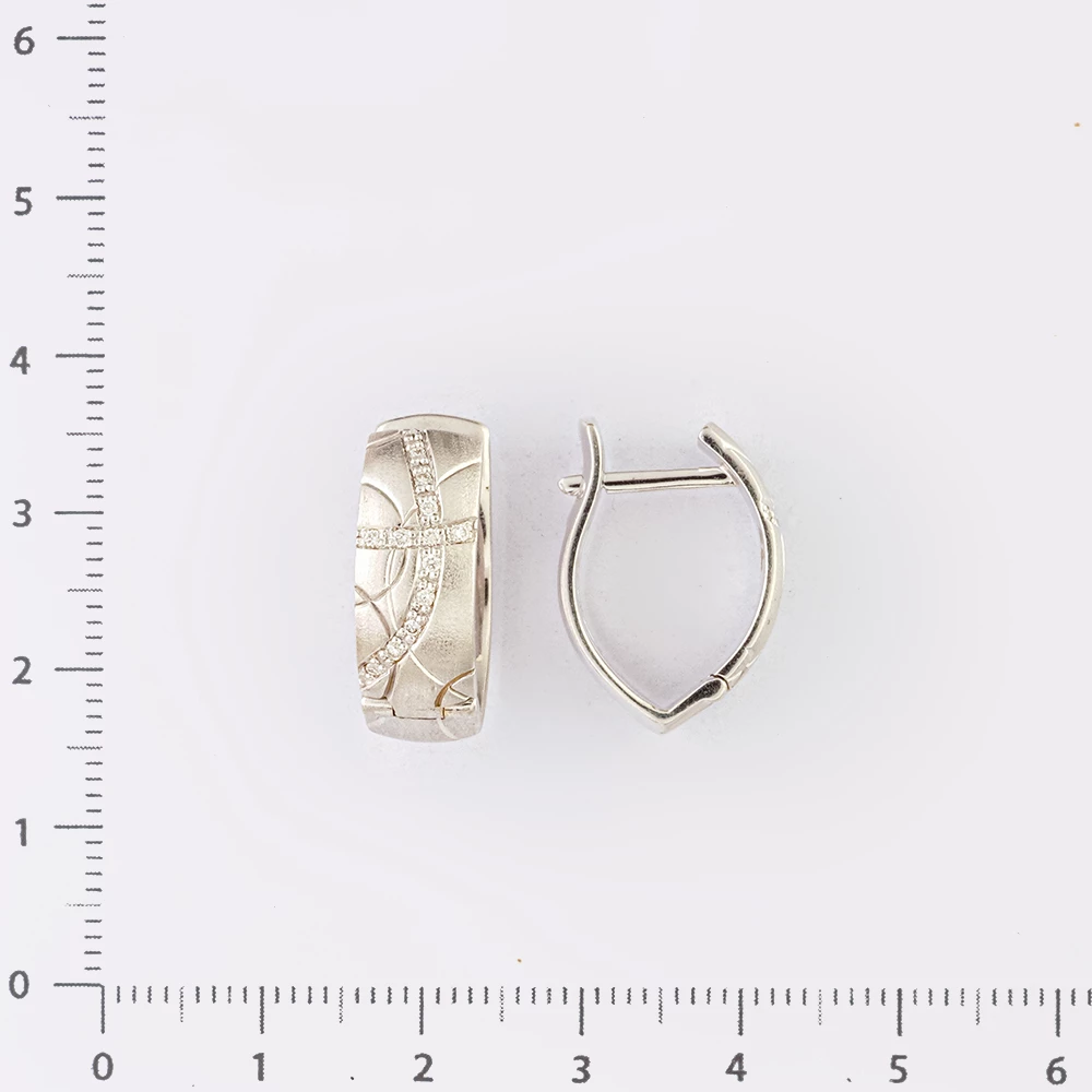Серьги с бриллиантом из белого золота 585 пробы