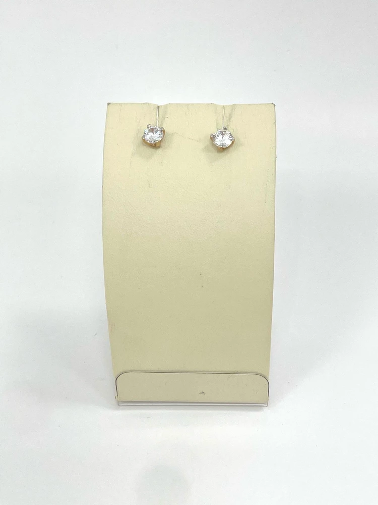 Серьги с фианитом из красного золота 585 пробы