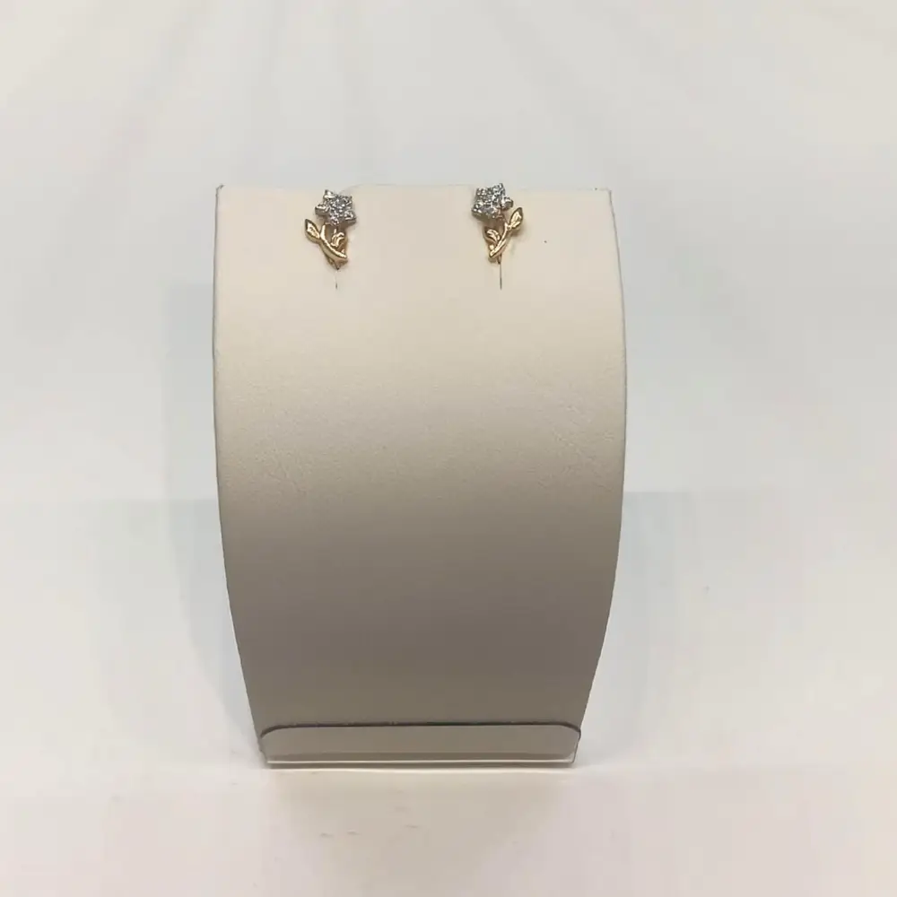 Серьги с фианитом из красного золота 585 пробы 1