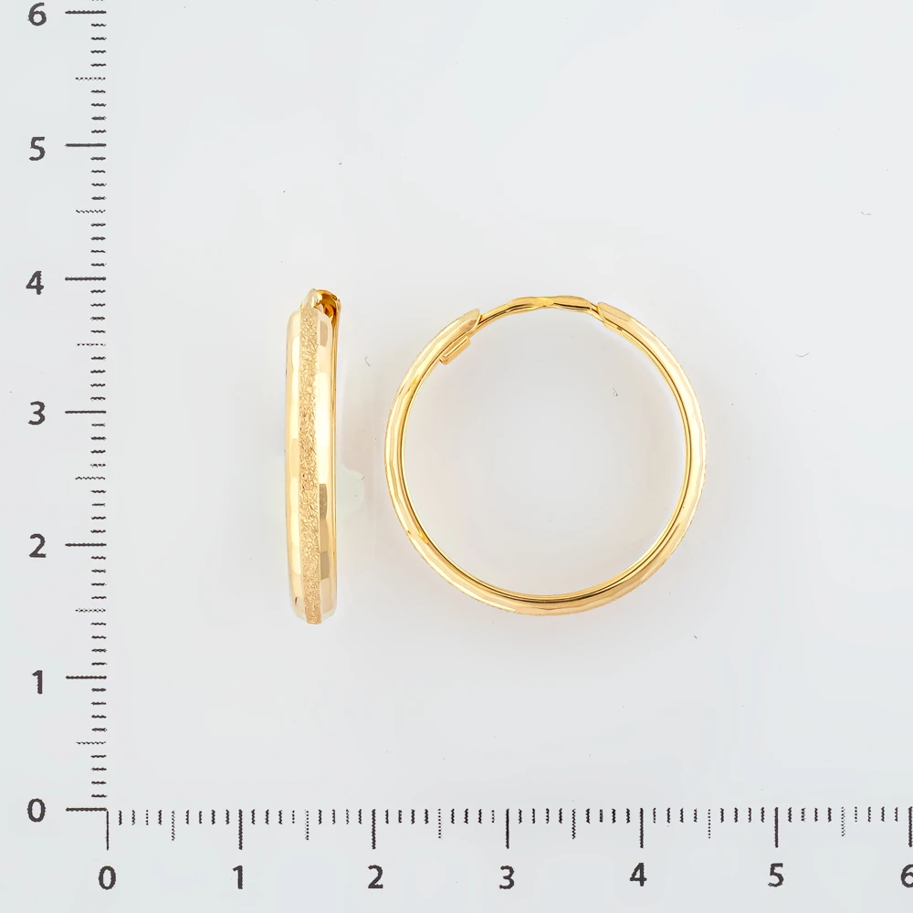 Серьги конго из желтого золота 585 пробы
