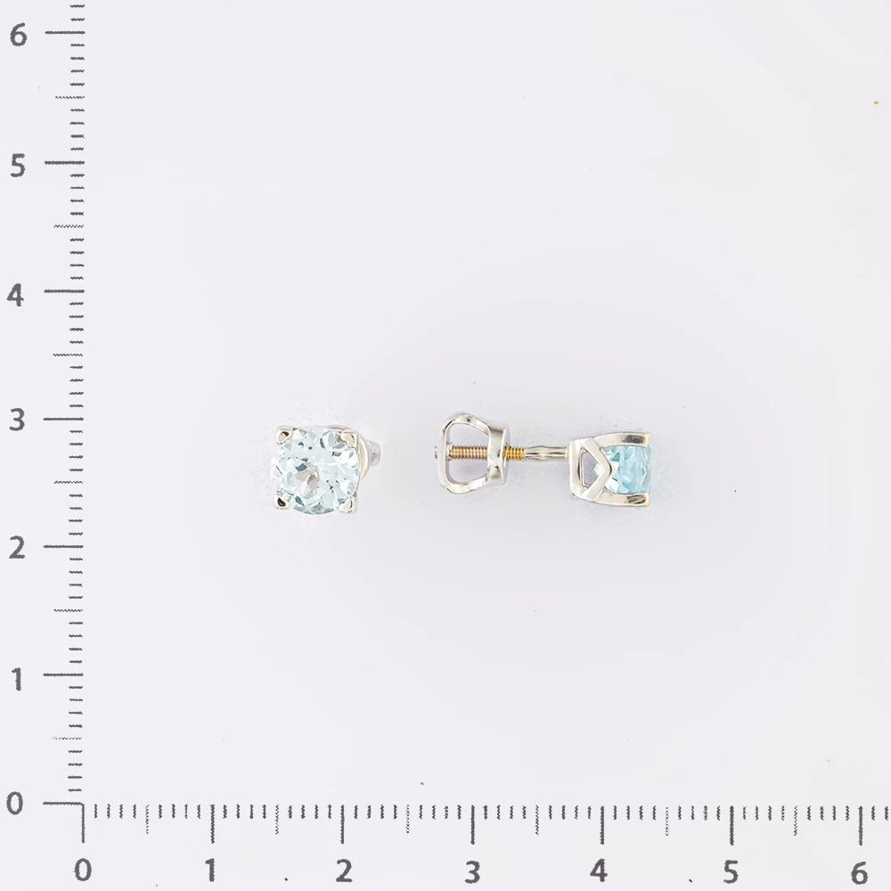 Серьги с топазом из белого золота 585 пробы