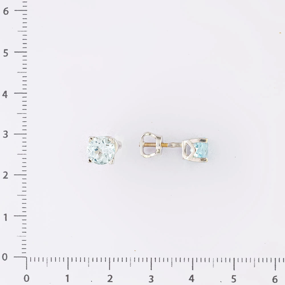 Серьги с топазом из белого золота 585 пробы