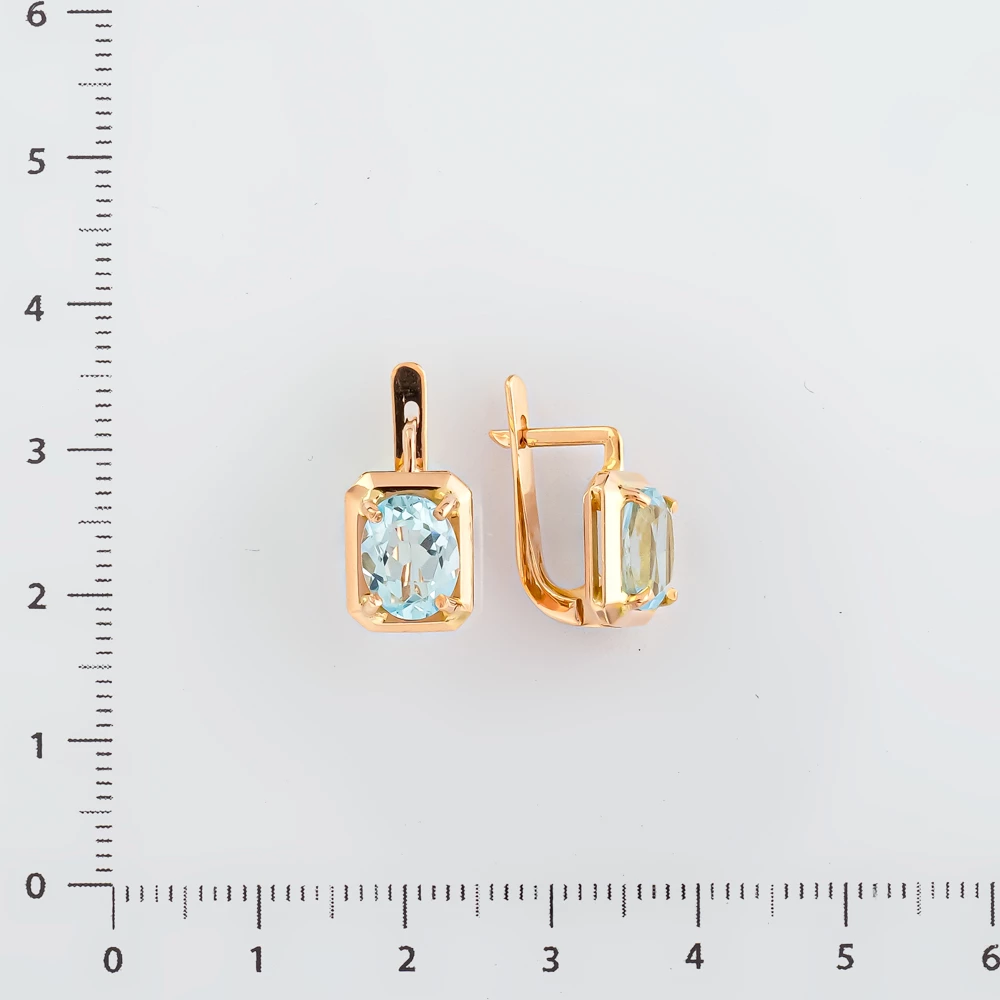 Серьги с топазом из красного золота 583 пробы