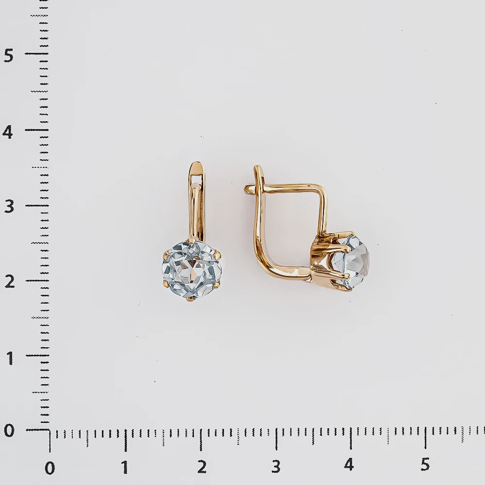 Серьги с фианитом из красного золота 583 пробы