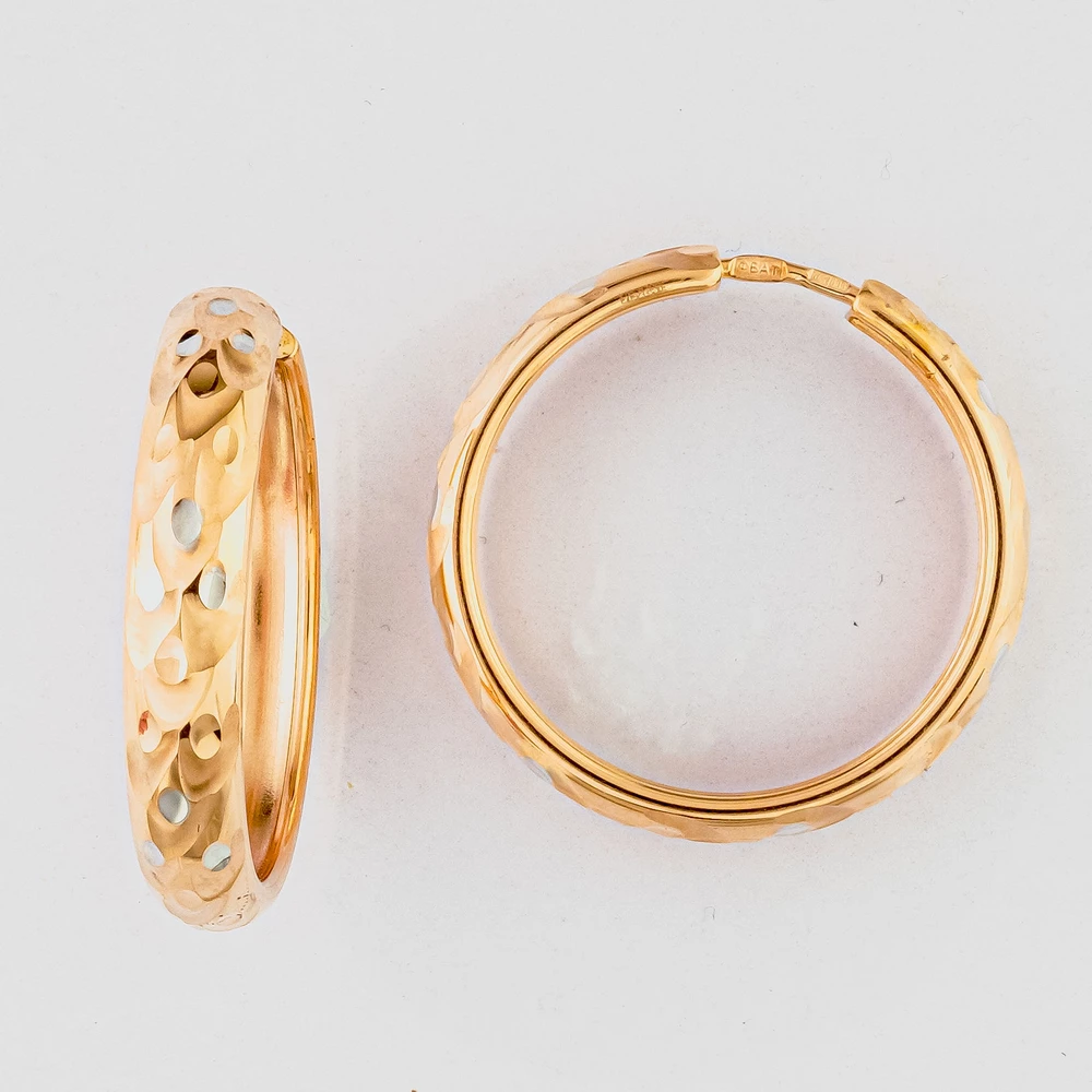 Серьги конго из красного золота 585 пробы