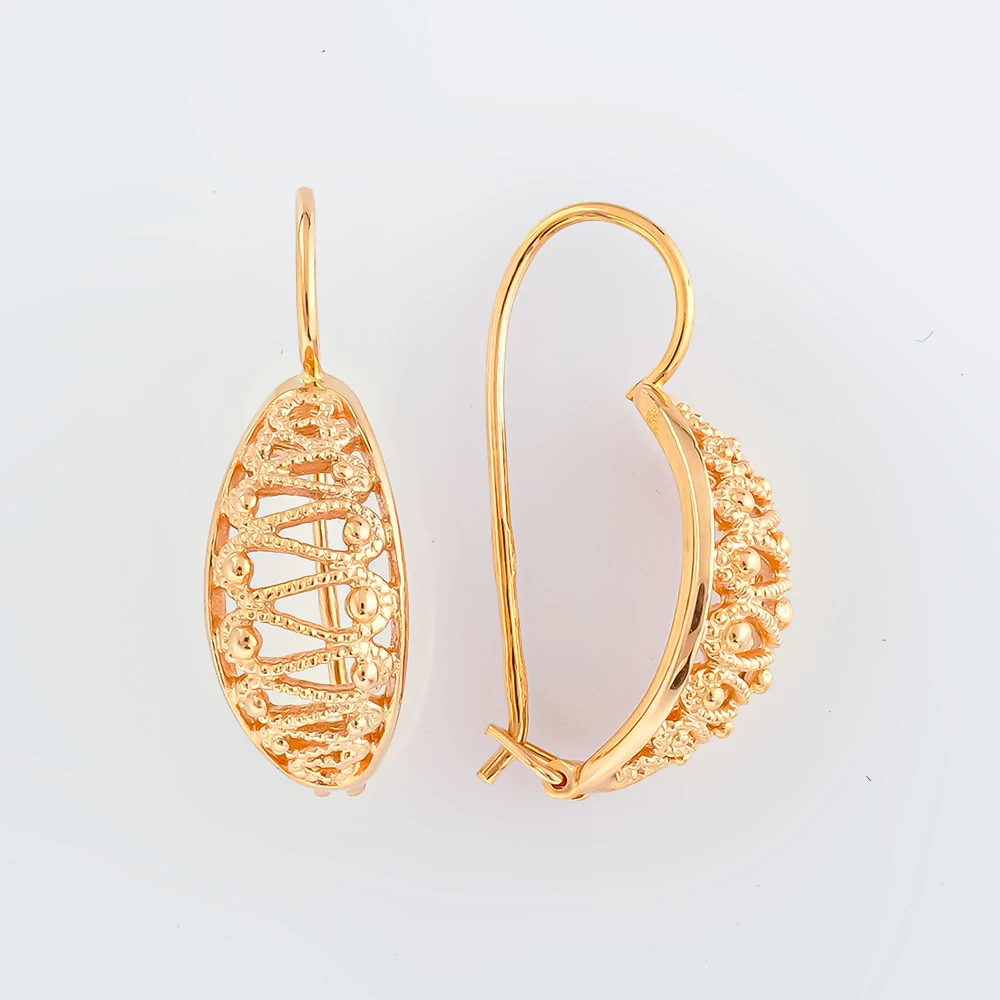 Серьги из красного золота 585 пробы