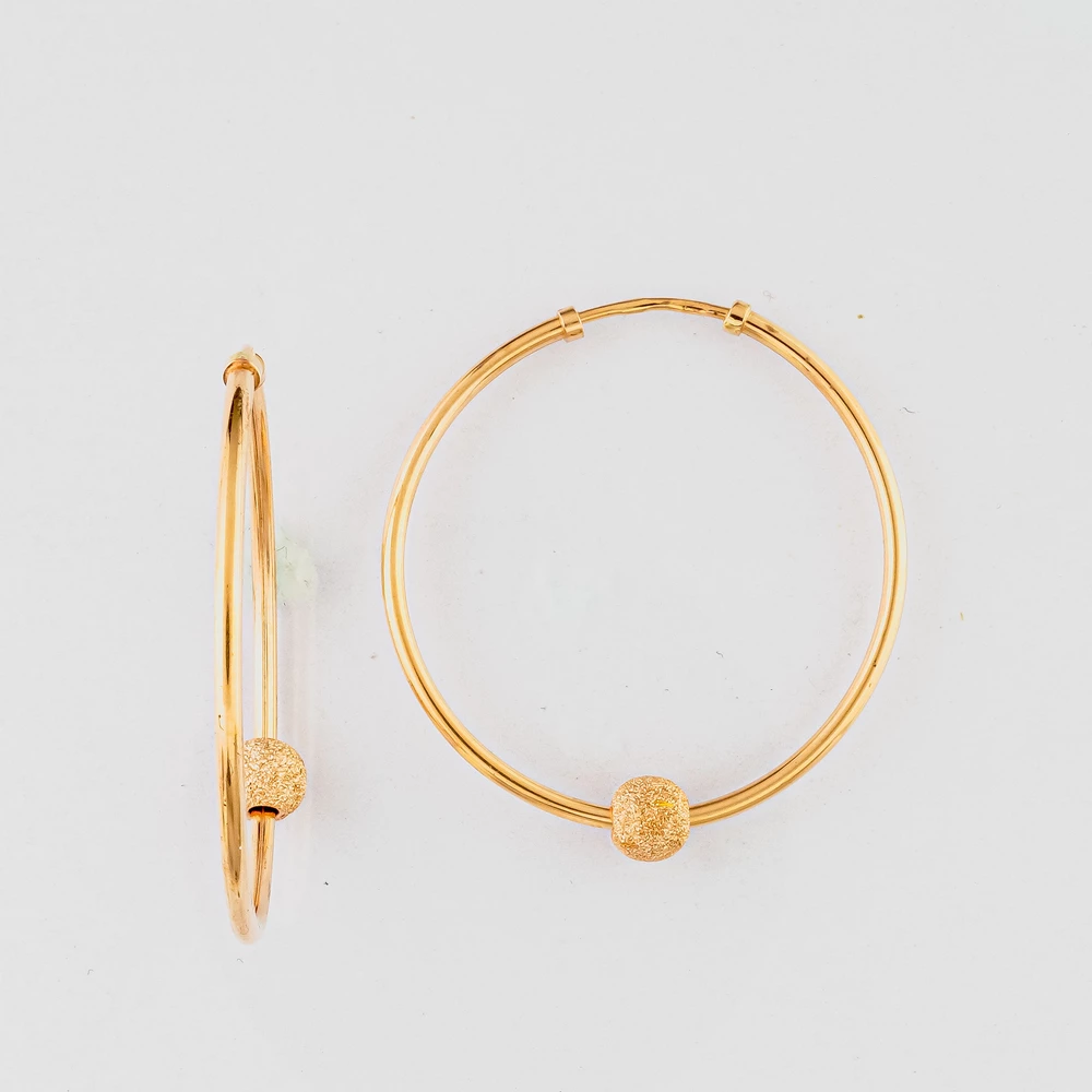 Серьги конго из красного золота 585 пробы