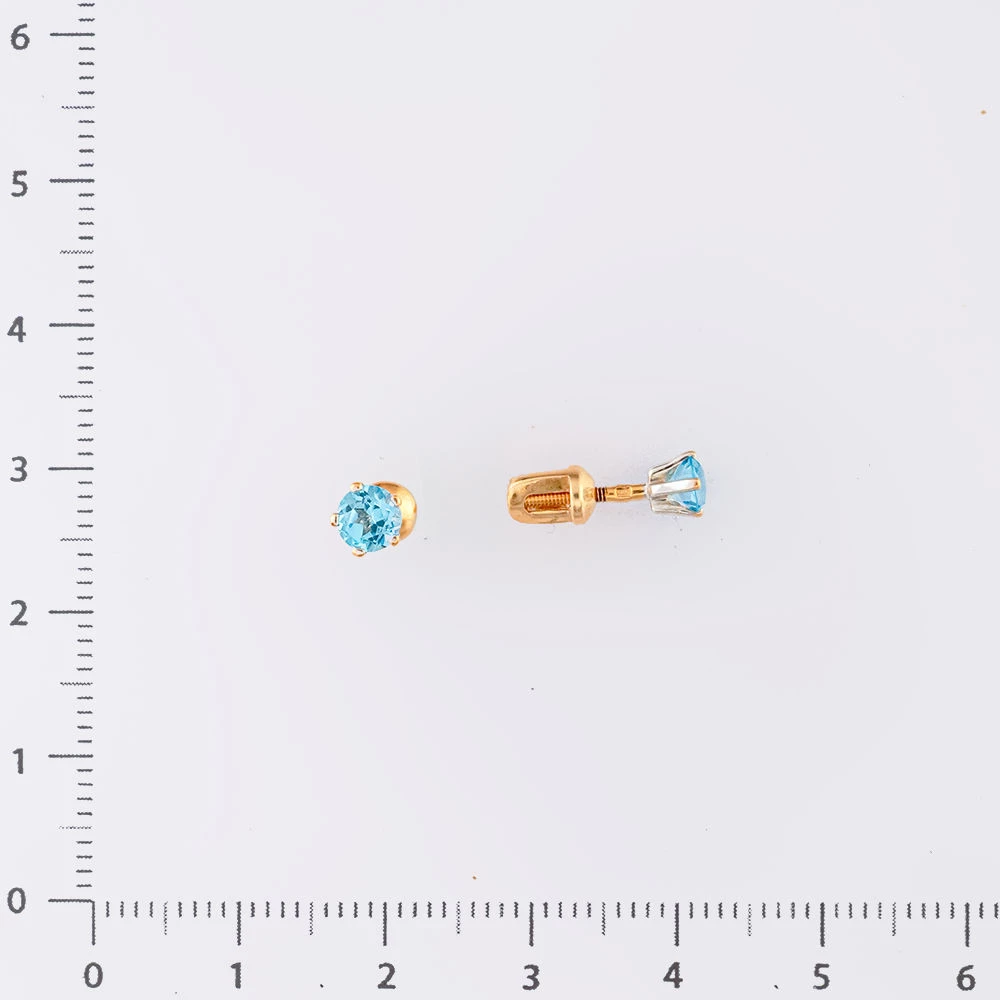 Серьги с топазом из красного золота 585 пробы