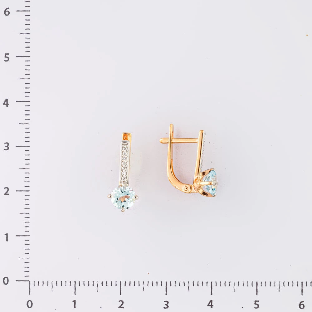 Серьги с топазом из красного золота 585 пробы