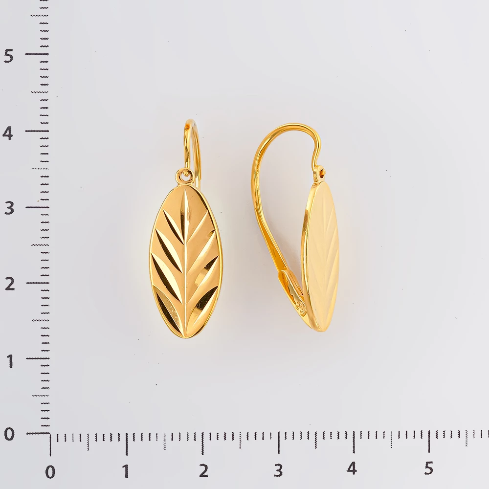Серьги из желтого золота 750 пробы