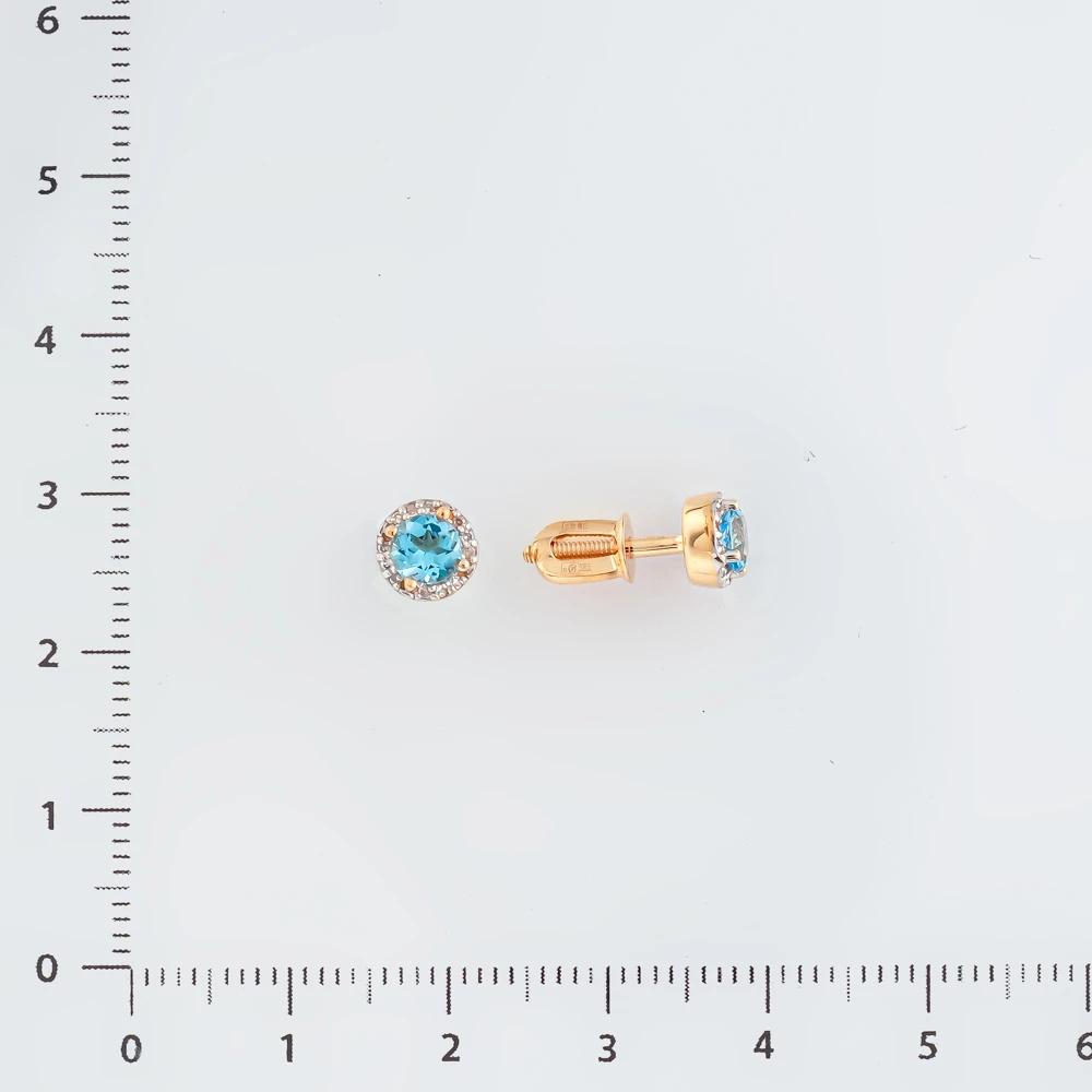 Серьги с топазом из красного золота 585 пробы