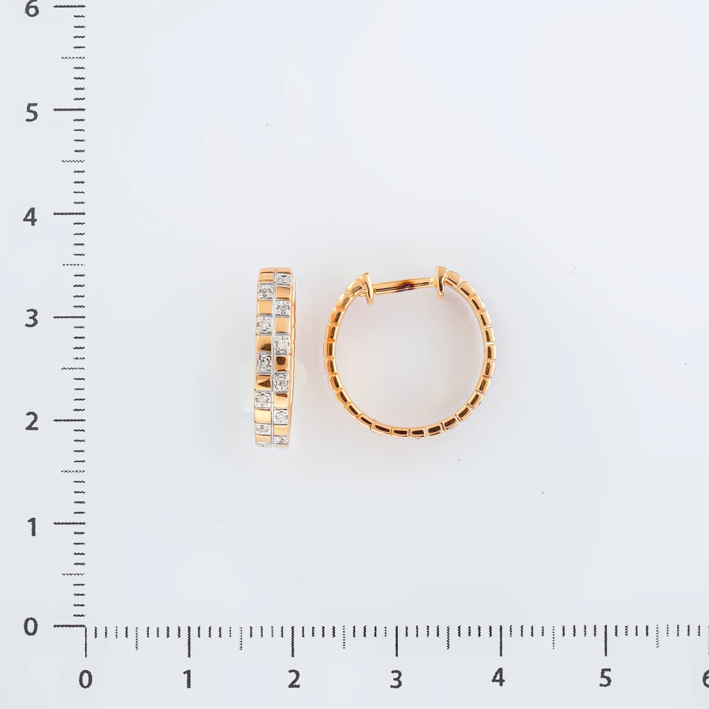 Серьги конго с бриллиантом из красного золота 585 пробы