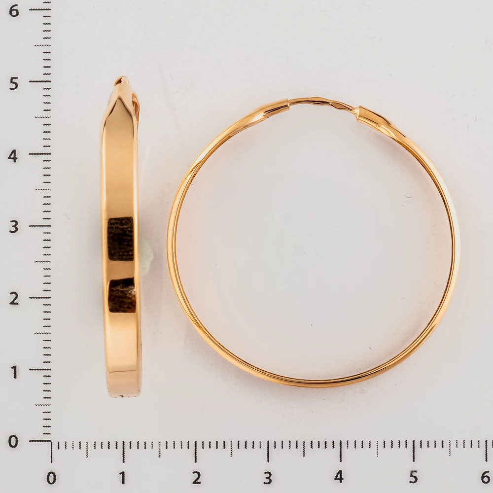 Серьги конго из красного золота 585 пробы