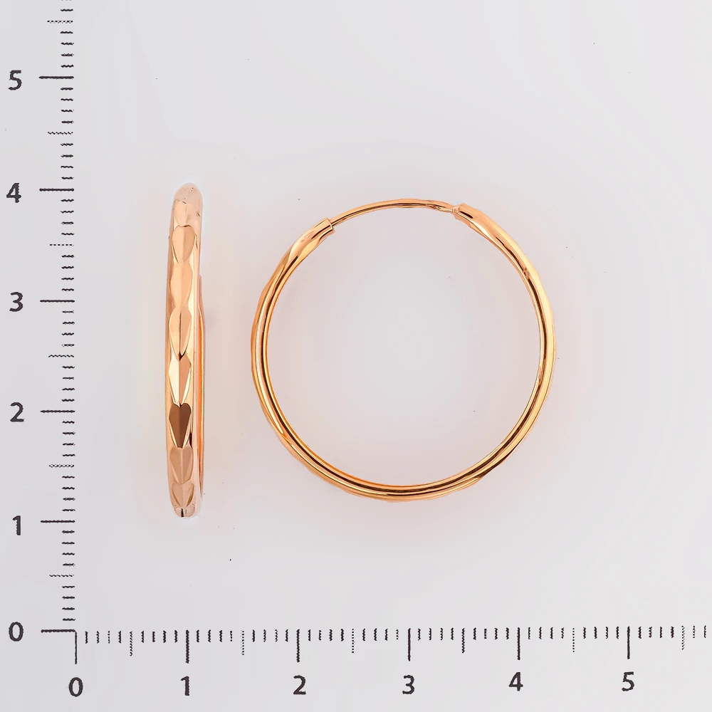 Серьги конго из красного золота 585 пробы