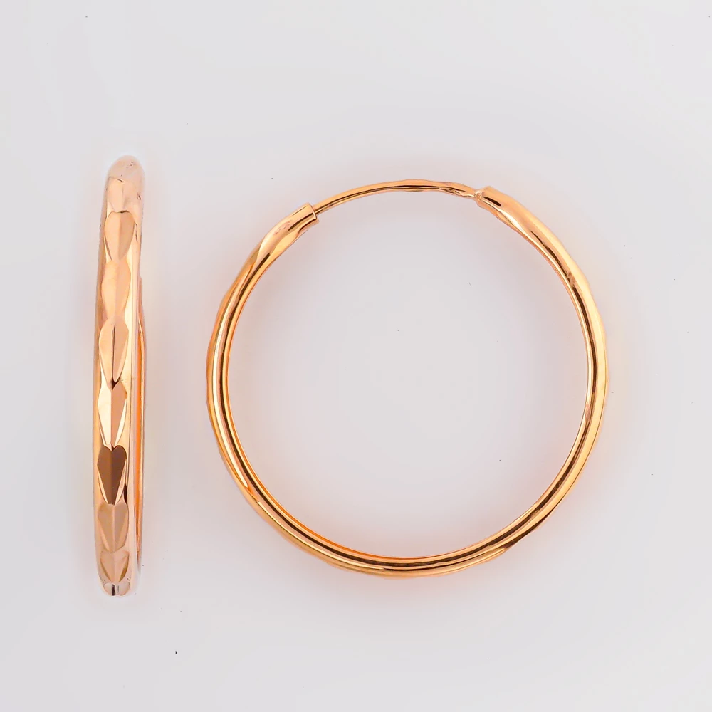 Серьги конго из красного золота 585 пробы