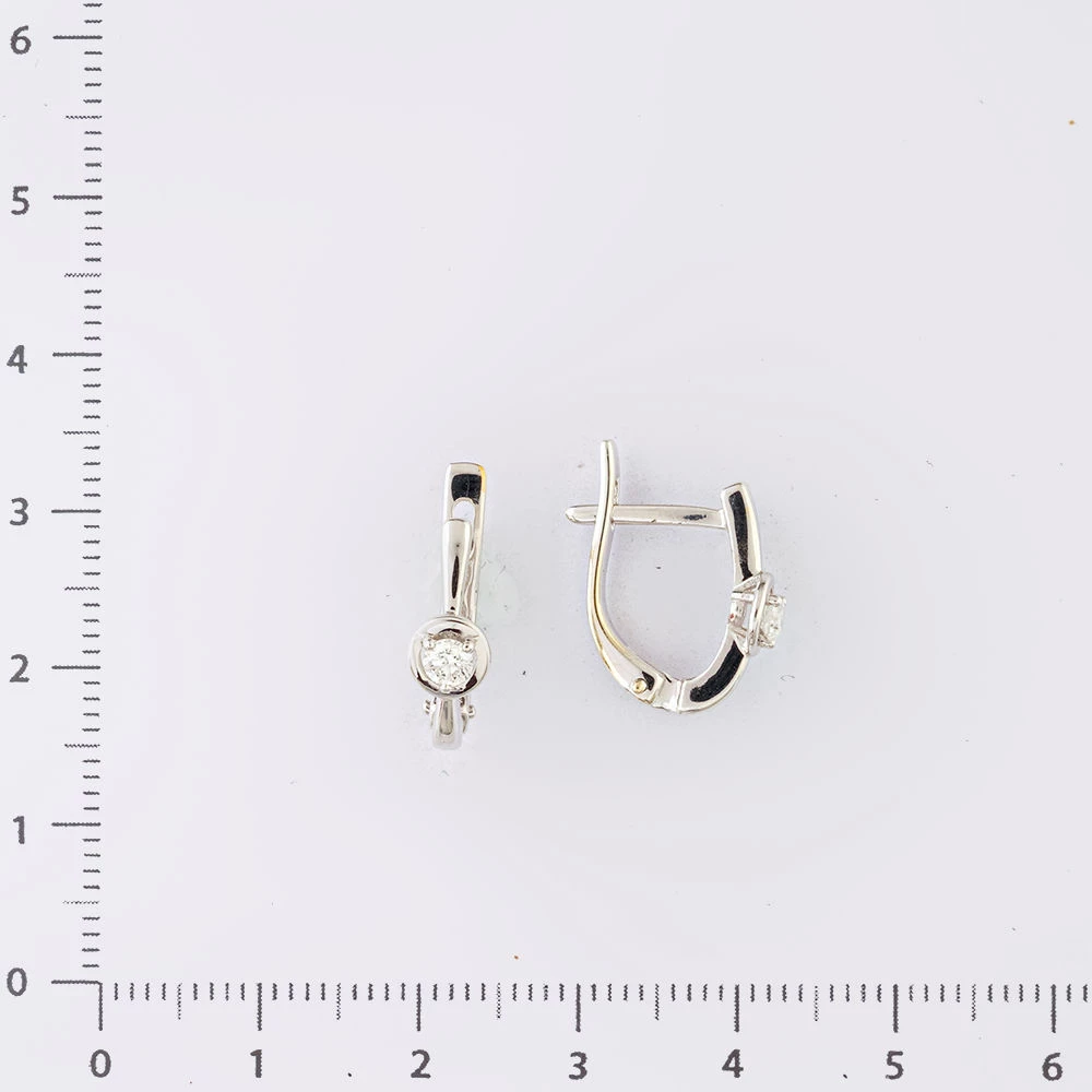 Серьги с бриллиантом из белого золота 585 пробы