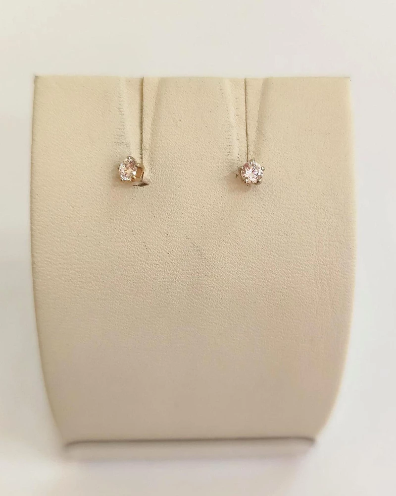 Серьги с фианитом из красного золота 585 пробы