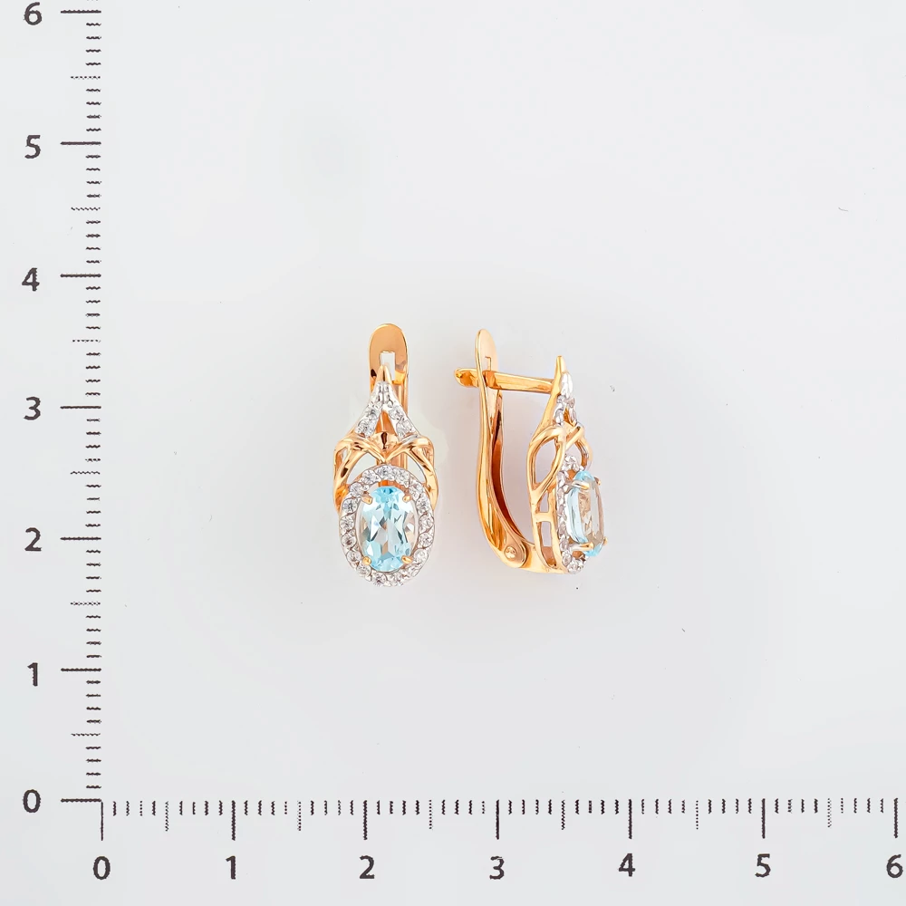 Серьги с топазом из красного золота 375 пробы