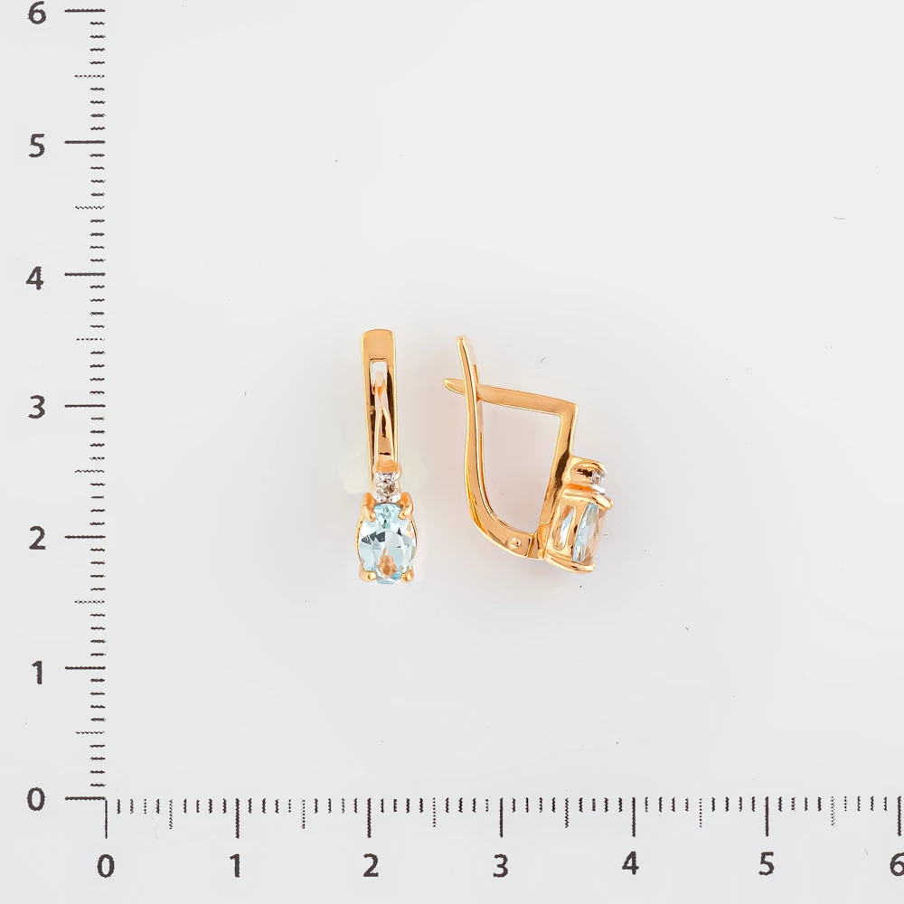 Серьги с топазом из красного золота 585 пробы
