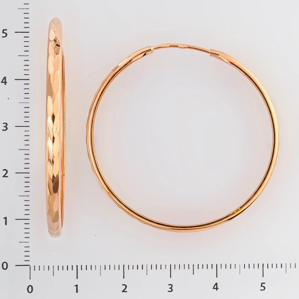 Серьги конго из красного золота 585 пробы