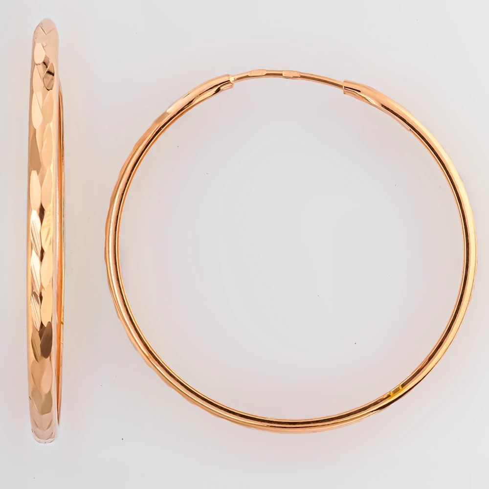 Серьги конго из красного золота 585 пробы