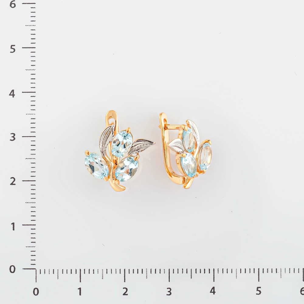 Серьги с топазом из красного золота 585 пробы