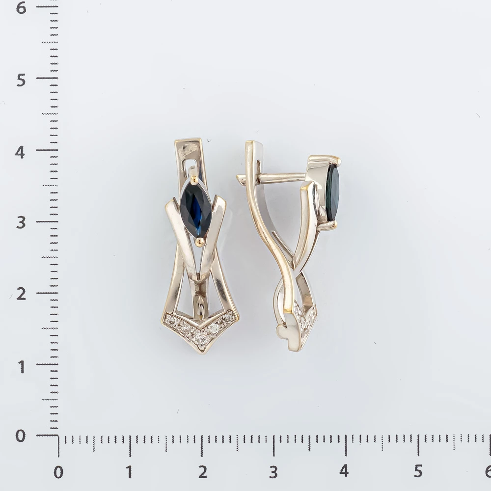 Серьги с сапфиром из белого золота 750 пробы