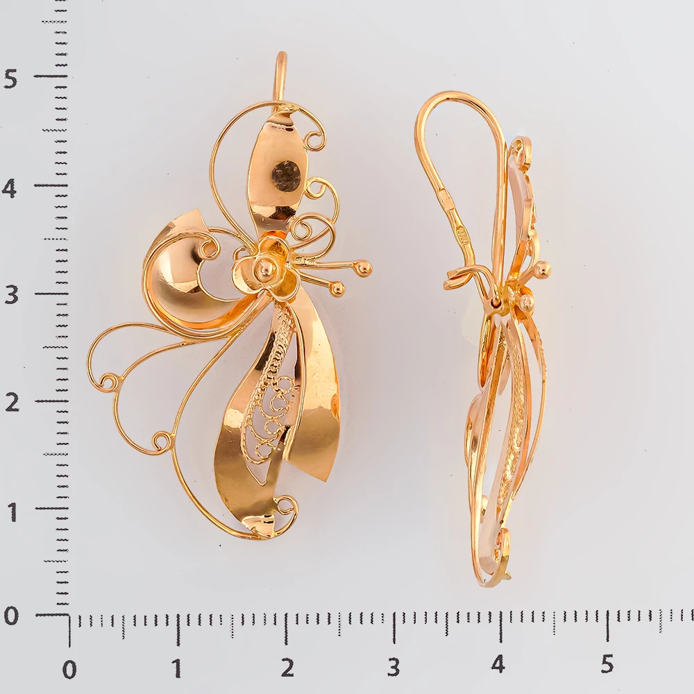Серьги из красного золота 585 пробы