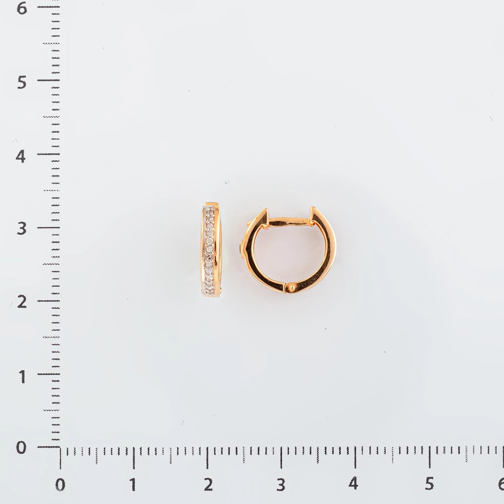 Серьги конго с сапфиром синтетическим из красного золота 585 пробы