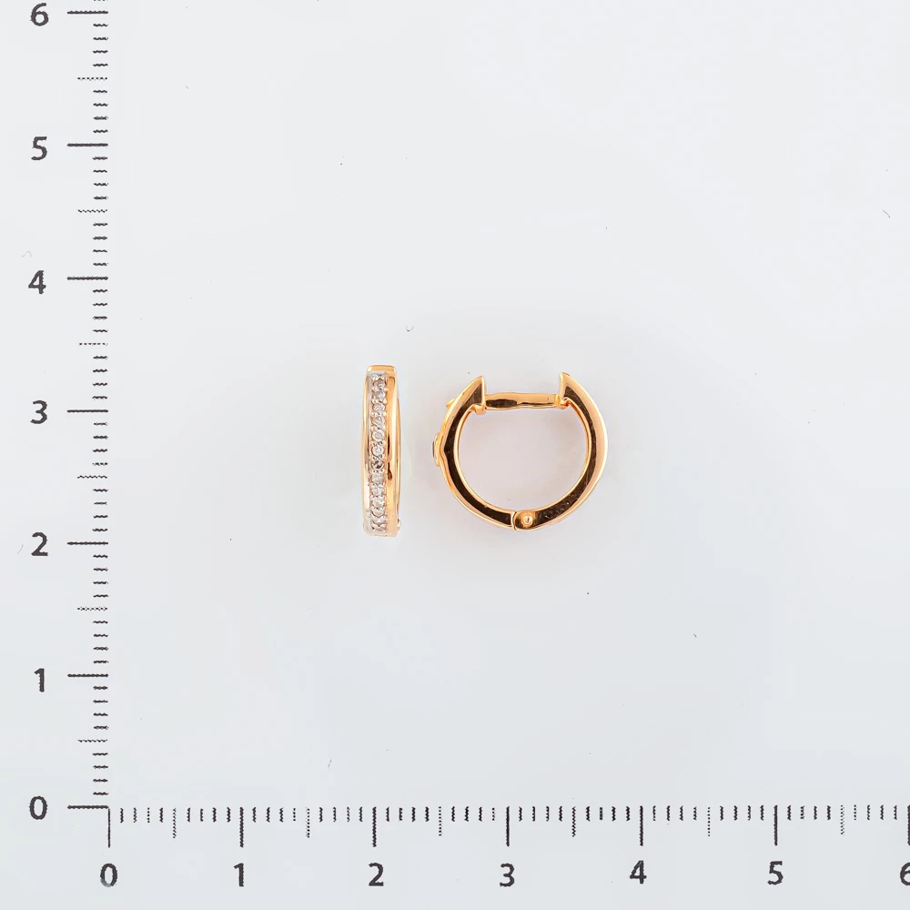 Серьги конго с сапфиром синтетическим из красного золота 585 пробы