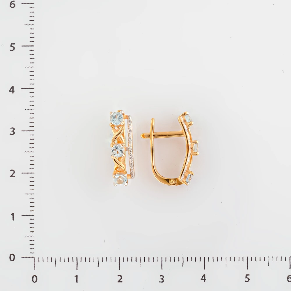 Серьги с топазом из красного золота 585 пробы