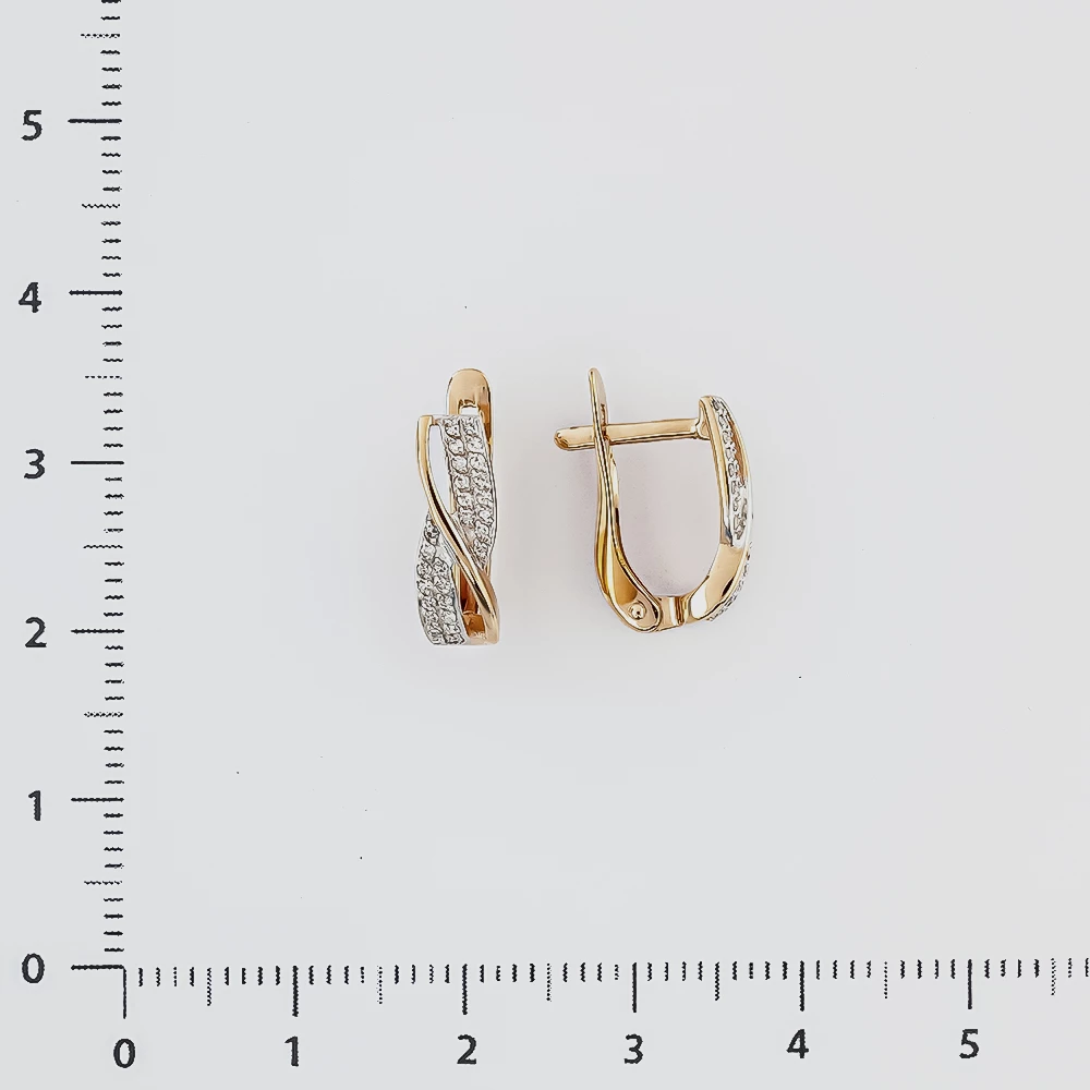 Серьги с бриллиантом из красного золота 585 пробы