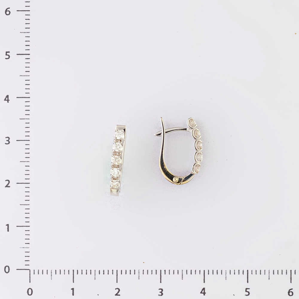 Серьги с бриллиантом из белого золота 585 пробы