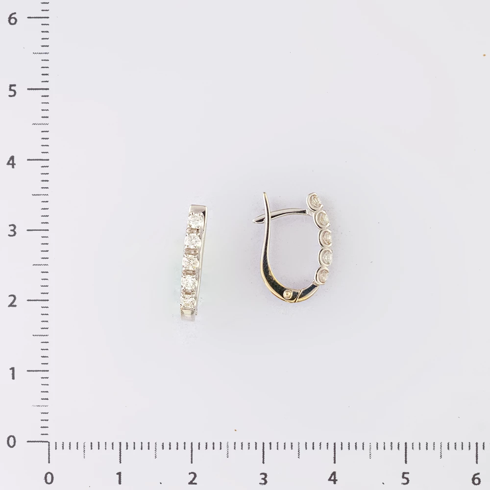 Серьги с бриллиантом из белого золота 585 пробы