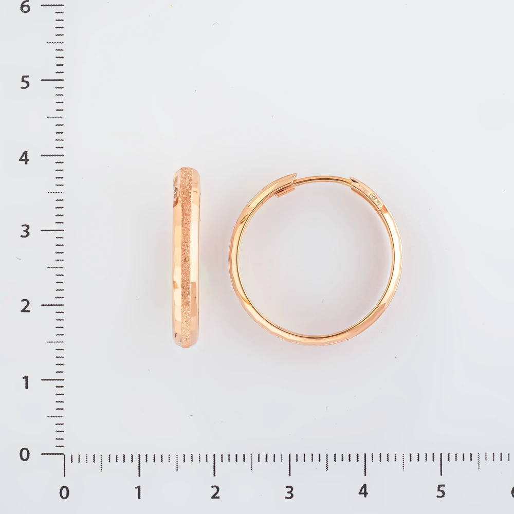 Серьги конго из красного золота 585 пробы