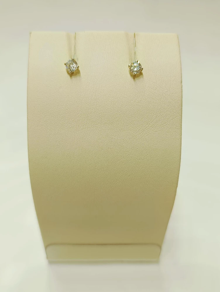 Серьги с фианитом из красного золота 375 пробы