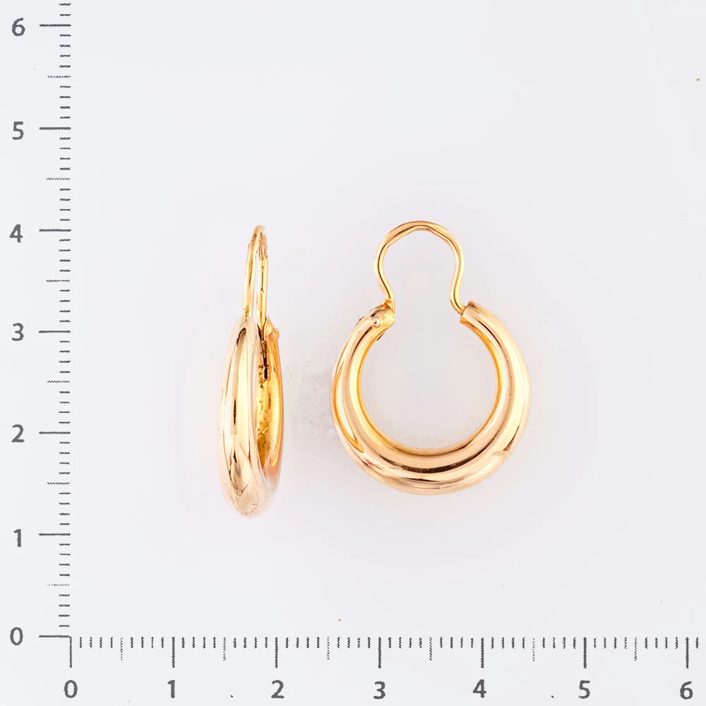 Серьги конго из красного золота 583 пробы