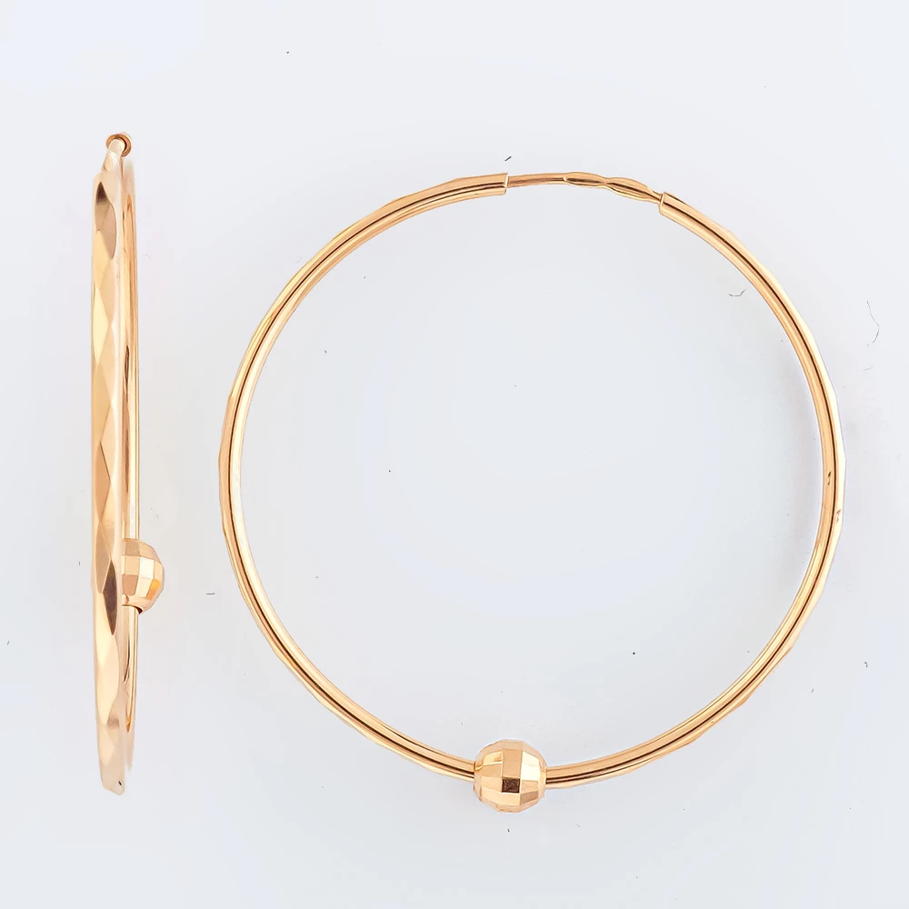 Серьги конго из красного золота 585 пробы