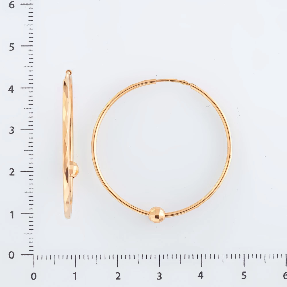 Серьги конго из красного золота 585 пробы