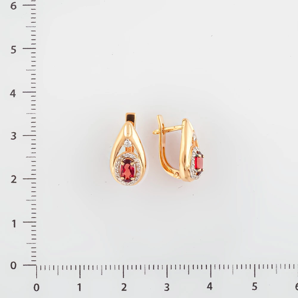 Серьги с бриллиантом из красного золота 585 пробы